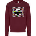 TV Test Pattern as Worn by Mens Sweatshirt Jumper Maroon