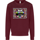 TV Test Pattern as Worn by Mens Sweatshirt Jumper Maroon