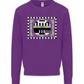 TV Test Pattern as Worn by Mens Sweatshirt Jumper Purple