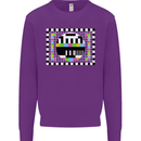 TV Test Pattern as Worn by Mens Sweatshirt Jumper Purple