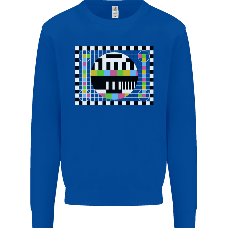 TV Test Pattern as Worn by Mens Sweatshirt Jumper Royal Blue