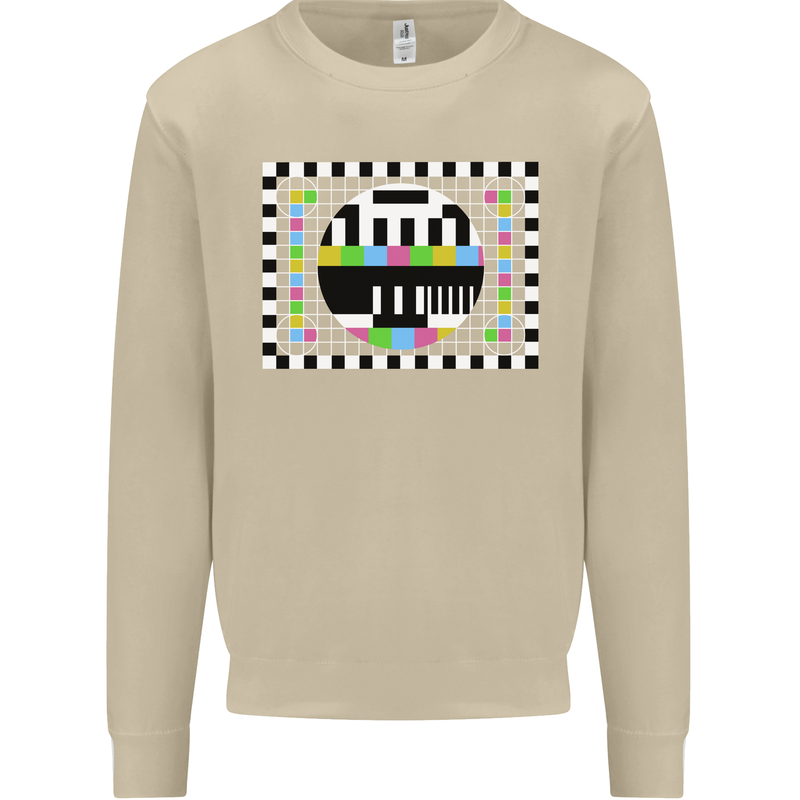 TV Test Pattern as Worn by Mens Sweatshirt Jumper Sand