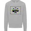 TV Test Pattern as Worn by Mens Sweatshirt Jumper Sports Grey