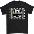 TV Test Pattern as Worn by Mens T-Shirt Cotton Gildan Black