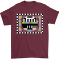 TV Test Pattern as Worn by Mens T-Shirt Cotton Gildan Maroon