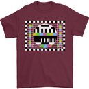 TV Test Pattern as Worn by Mens T-Shirt Cotton Gildan Maroon
