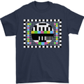 TV Test Pattern as Worn by Mens T-Shirt Cotton Gildan Navy Blue