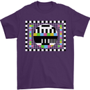 TV Test Pattern as Worn by Mens T-Shirt Cotton Gildan Purple