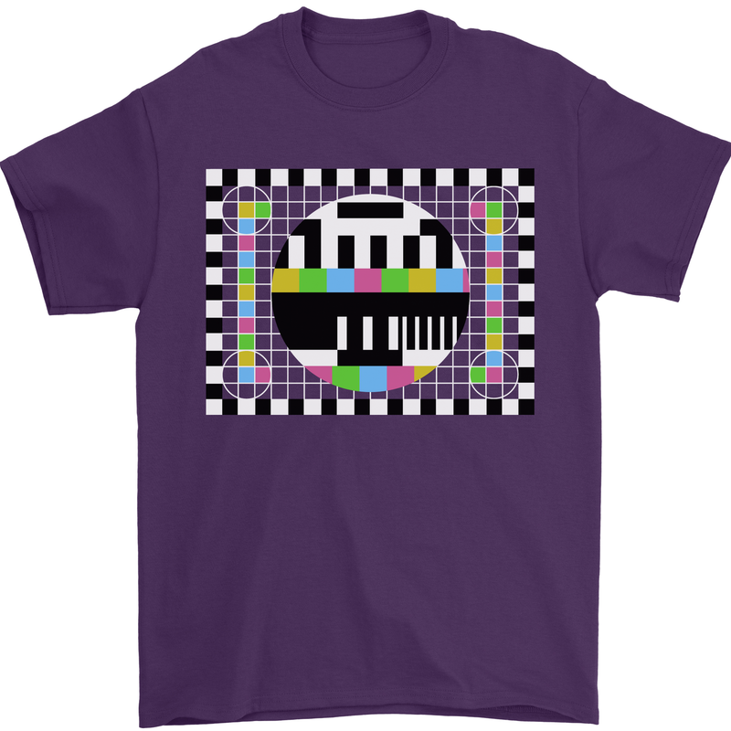 TV Test Pattern as Worn by Mens T-Shirt Cotton Gildan Purple