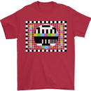 TV Test Pattern as Worn by Mens T-Shirt Cotton Gildan Red