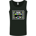 TV Test Pattern as Worn by Mens Vest Tank Top Black
