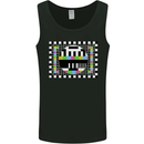 TV Test Pattern as Worn by Mens Vest Tank Top Black