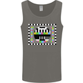 TV Test Pattern as Worn by Mens Vest Tank Top Charcoal