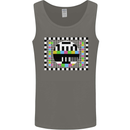 TV Test Pattern as Worn by Mens Vest Tank Top Charcoal