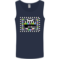 TV Test Pattern as Worn by Mens Vest Tank Top Navy Blue
