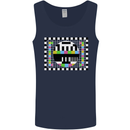 TV Test Pattern as Worn by Mens Vest Tank Top Navy Blue