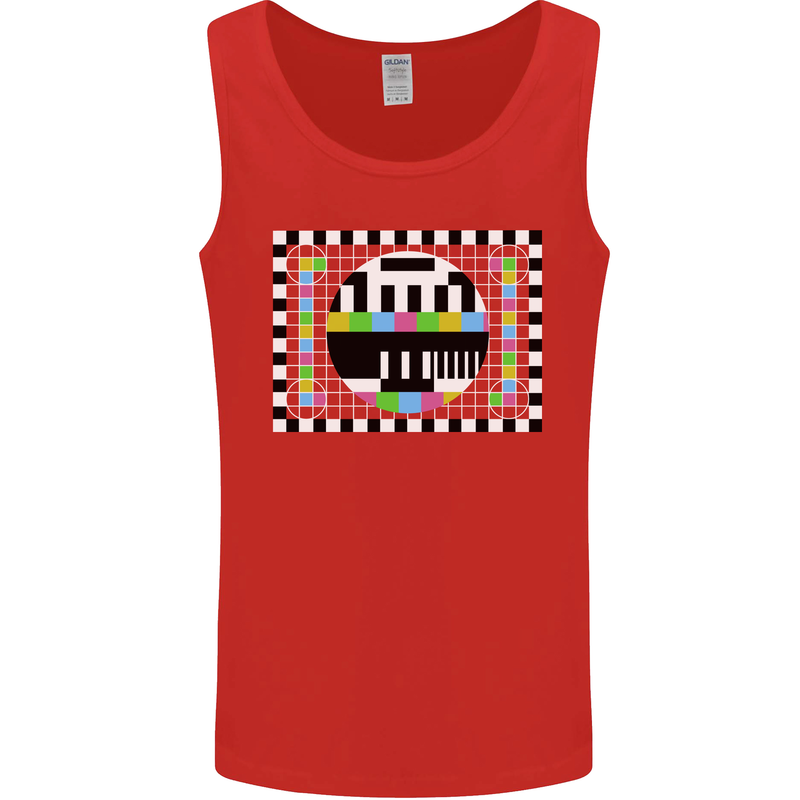 TV Test Pattern as Worn by Mens Vest Tank Top Red