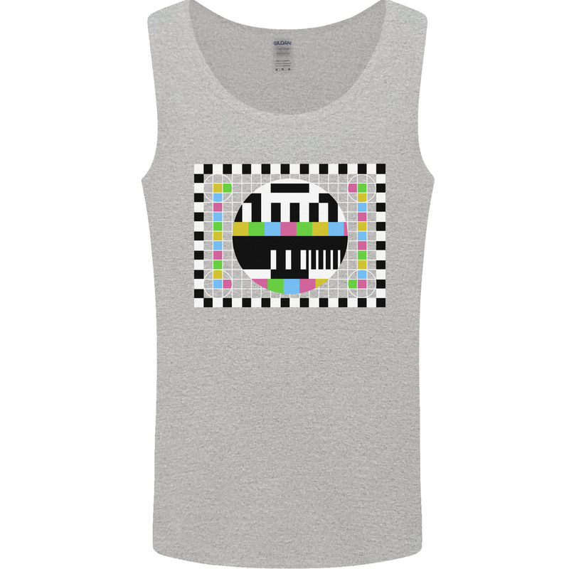 TV Test Pattern as Worn by Mens Vest Tank Top Sports Grey