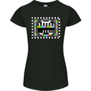 TV Test Pattern as Worn by Womens Petite Cut T-Shirt Black