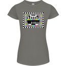 TV Test Pattern as Worn by Womens Petite Cut T-Shirt Charcoal