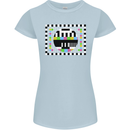 TV Test Pattern as Worn by Womens Petite Cut T-Shirt Light Blue