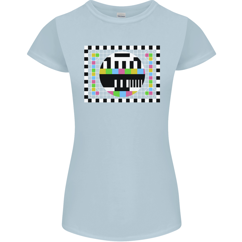 TV Test Pattern as Worn by Womens Petite Cut T-Shirt Light Blue
