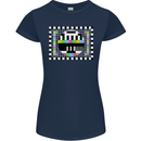 TV Test Pattern as Worn by Womens Petite Cut T-Shirt Navy Blue