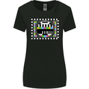 TV Test Pattern as Worn by Womens Wider Cut T-Shirt Black
