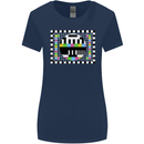 TV Test Pattern as Worn by Womens Wider Cut T-Shirt Navy Blue