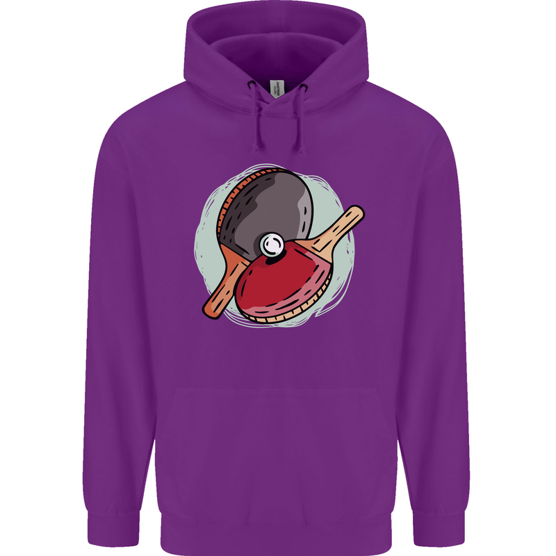 Table Tennis Paddles Ping Pong Childrens Kids Hoodie Purple