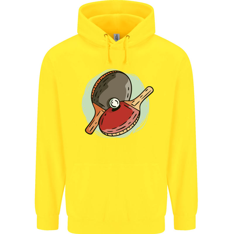 Table Tennis Paddles Ping Pong Childrens Kids Hoodie Yellow