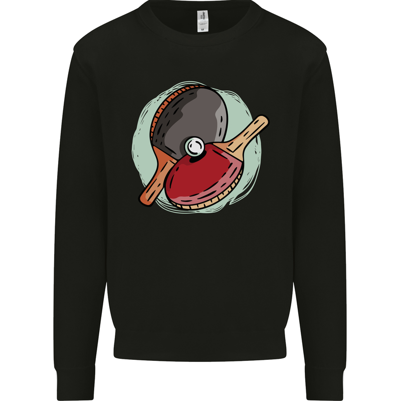 Table Tennis Paddles Ping Pong Kids Sweatshirt Jumper Black