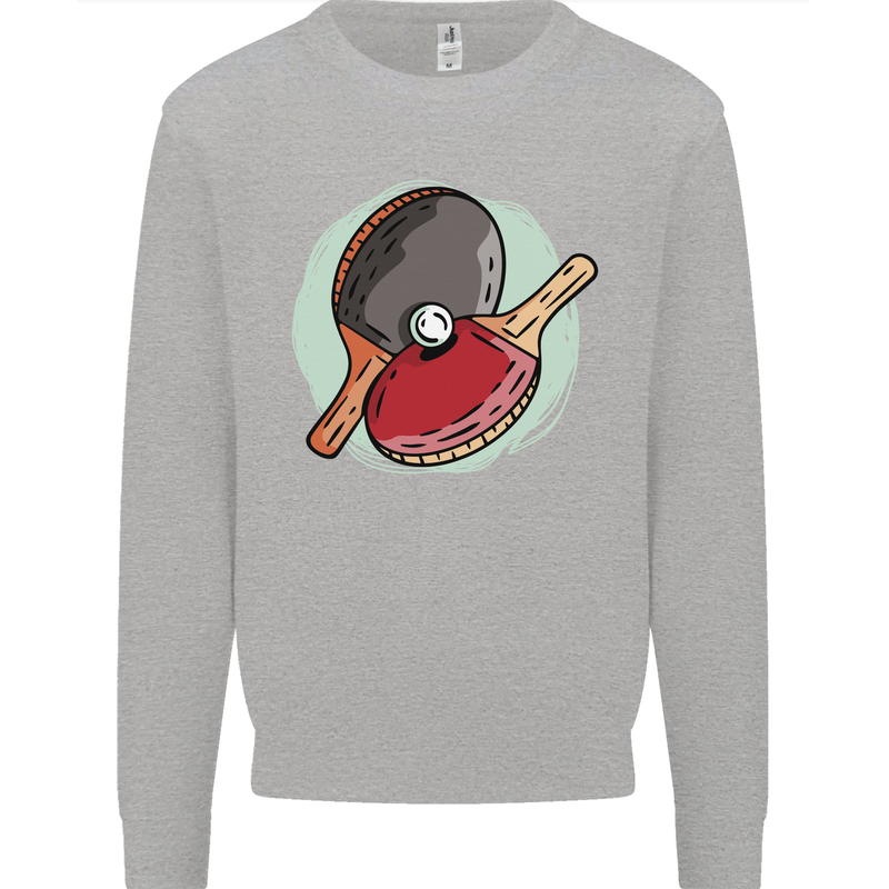 Table Tennis Paddles Ping Pong Kids Sweatshirt Jumper Sports Grey