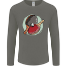 Table Tennis Paddles Ping Pong Mens Long Sleeve T-Shirt Charcoal