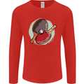 Table Tennis Paddles Ping Pong Mens Long Sleeve T-Shirt Red