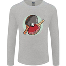 Table Tennis Paddles Ping Pong Mens Long Sleeve T-Shirt Sports Grey