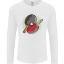 Table Tennis Paddles Ping Pong Mens Long Sleeve T-Shirt White