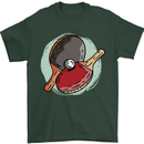 Table Tennis Paddles Ping Pong Mens T-Shirt 100% Cotton Forest Green