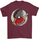 Table Tennis Paddles Ping Pong Mens T-Shirt 100% Cotton Maroon