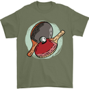 Table Tennis Paddles Ping Pong Mens T-Shirt 100% Cotton Military Green