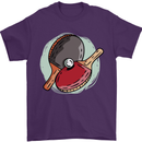 Table Tennis Paddles Ping Pong Mens T-Shirt 100% Cotton Purple