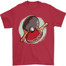 Table Tennis Paddles Ping Pong Mens T-Shirt 100% Cotton Red