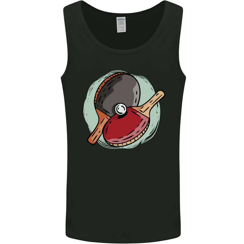Table Tennis Paddles Ping Pong Mens Vest Tank Top Black