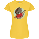 Table Tennis Paddles Ping Pong Womens Petite Cut T-Shirt Yellow