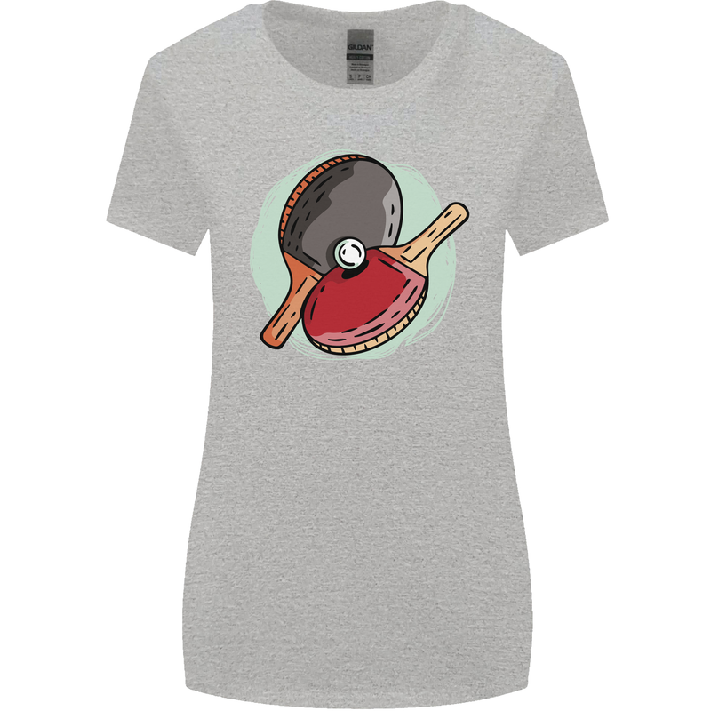 Table Tennis Paddles Ping Pong Womens Wider Cut T-Shirt Sports Grey