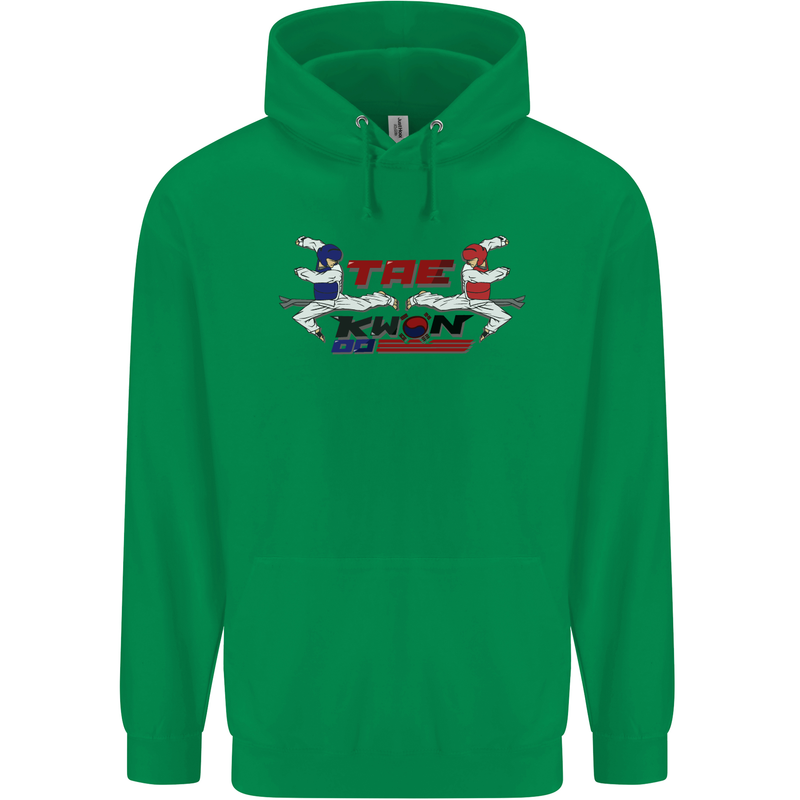 Taekwondo Fighter Mixed Martial Arts MMA Childrens Kids Hoodie Irish Green