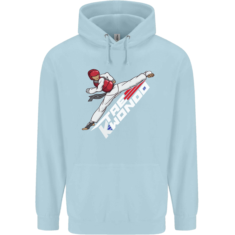 Taekwondo Fighter Mixed Martial Arts MMA Childrens Kids Hoodie Light Blue