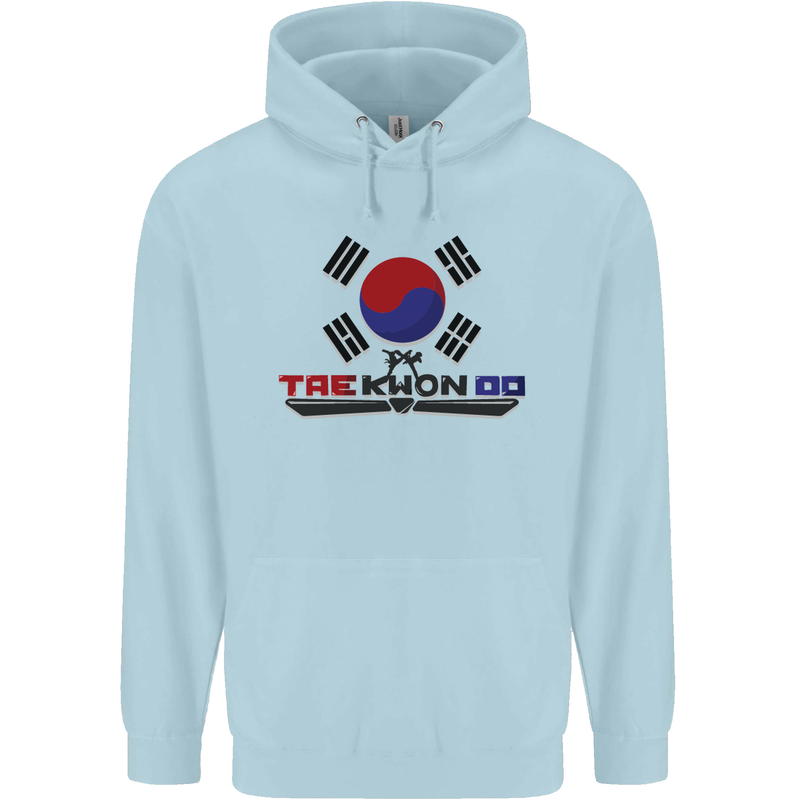 Taekwondo Fighter Mixed Martial Arts MMA Childrens Kids Hoodie Light Blue