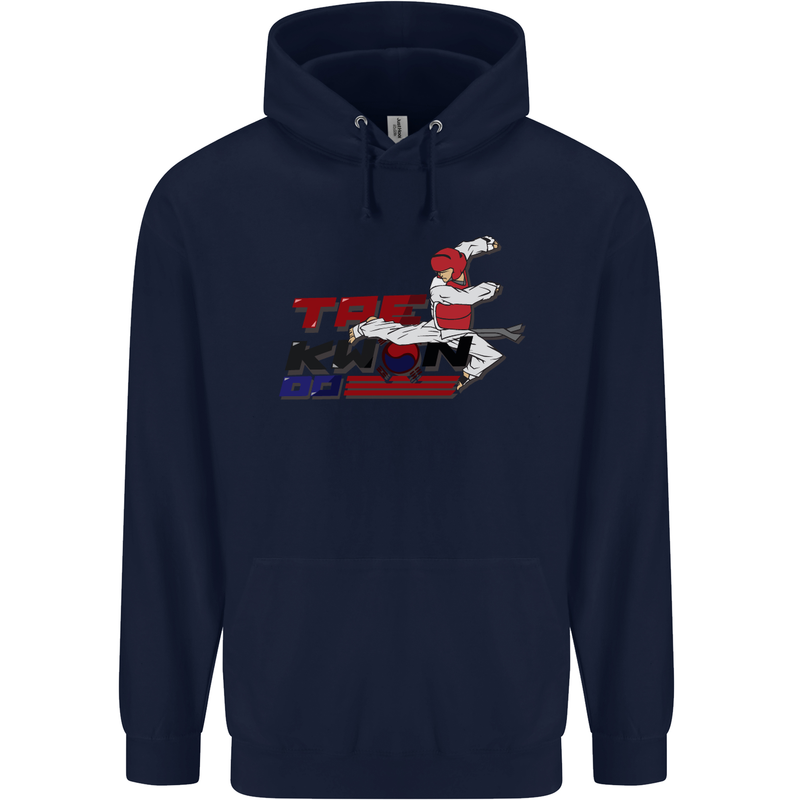 Taekwondo Fighter Mixed Martial Arts MMA Childrens Kids Hoodie Navy Blue