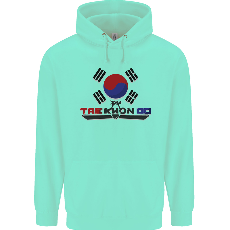 Taekwondo Fighter Mixed Martial Arts MMA Childrens Kids Hoodie Peppermint